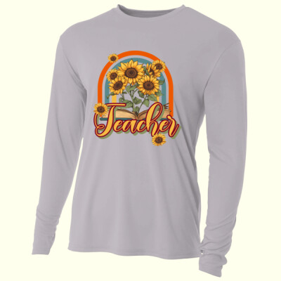 Sunflower Teacher 🌻📚 40-029 - Adult Cooling Performance Long Sleeve Tee Thumbnail