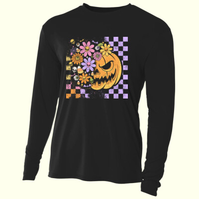 Spooky Floral Pumpkin 🎃🌸 40-041 - Adult Cooling Performance Long Sleeve Tee Thumbnail