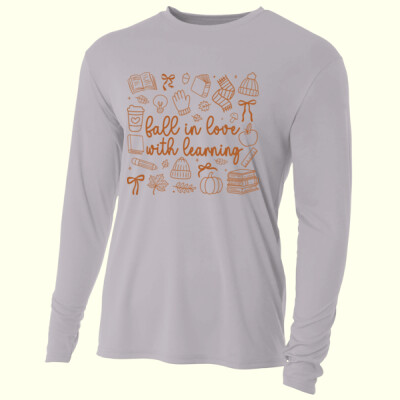Fall in Love with Learning 🍁📚 40-039 - Adult Cooling Performance Long Sleeve Tee Thumbnail