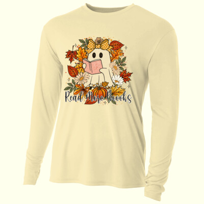 Read More Books – Fall Ghost 🍂📚 40-044 - Adult Cooling Performance Long Sleeve Tee Thumbnail