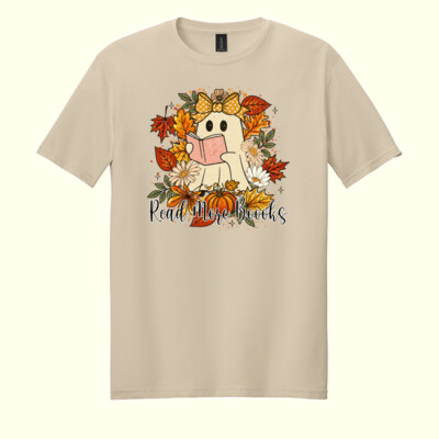 Read More Books – Fall Ghost 🍂📚 40-044 - Adult Softstyle ® T Shirt Thumbnail