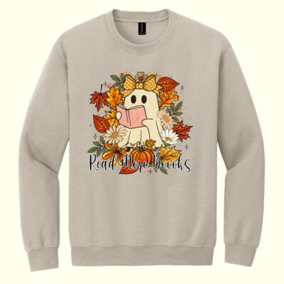 Read More Books – Fall Ghost 🍂📚 40-044 - Heavy Blend Crewneck Sweatshirt Thumbnail