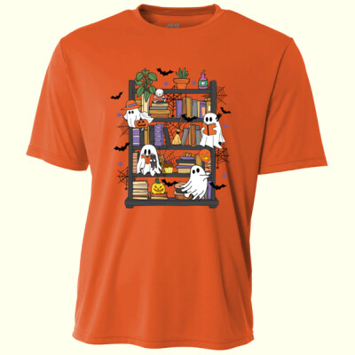 Spooky Library Ghosts 👻📚40-051 - Adult Cooling Performance Short Sleeve Tee Thumbnail