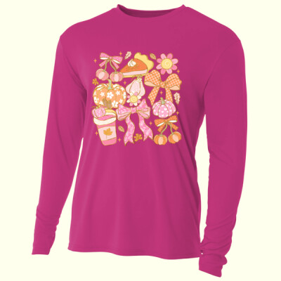 Pink Coquette Fall 🎀🎃 40-049 - Adult Cooling Performance Long Sleeve Tee Thumbnail