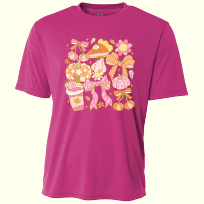 Pink Coquette Fall 🎀🎃 40-049 - Adult Cooling Performance Short Sleeve Tee Thumbnail