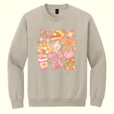 Pink Coquette Fall 🎀🎃 40-049 - Heavy Blend Crewneck Sweatshirt Thumbnail
