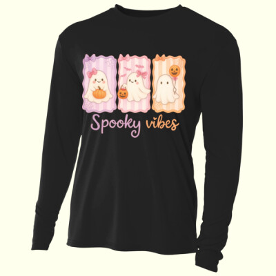 Spooky Vibes Ghost Trio 👻🎀 40-053 - Adult Cooling Performance Long Sleeve Tee Thumbnail
