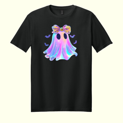 Glitter Pastel Ghost 🎀👻 40-058 - Adult Softstyle ® T Shirt Thumbnail