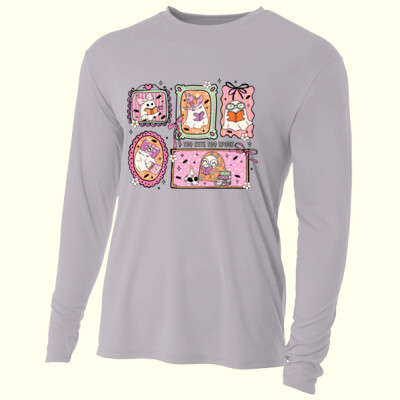 Spooky Reading Ghosts 👻📚 40-061 - Adult Cooling Performance Long Sleeve Tee Thumbnail