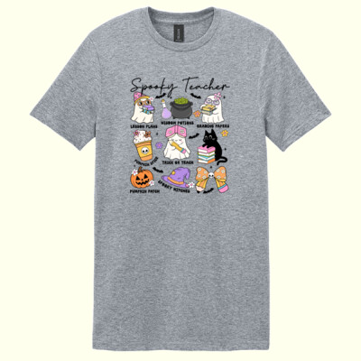 Spooky Teacher Essentials 👻📚 40-062 - Adult Softstyle ® T Shirt Thumbnail