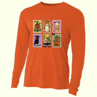 Halloween Teacher Stamps 🎃📚 40-065 - Adult Cooling Performance Long Sleeve Tee Thumbnail