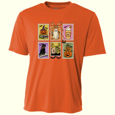 Halloween Teacher Stamps 🎃📚 40-065 - Adult Cooling Performance Short Sleeve Tee Thumbnail