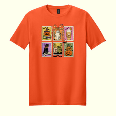 Halloween Teacher Stamps 🎃📚 40-065 - Adult Softstyle ® T Shirt Thumbnail
