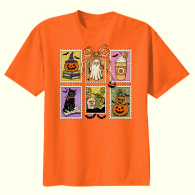 Halloween Teacher Stamps 🎃📚 40-065 - Youth Heavy Cotton 100% Cotton T Shirt Thumbnail