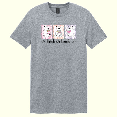 Spooky Reading Ghosts 📚👻 40-068 - Adult Softstyle ® T Shirt Thumbnail