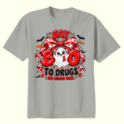 Say BOO to Drugs – Red Ribbon Week 👻❤️  23-003 - Youth Heavy Cotton 100% Cotton T Shirt Thumbnail