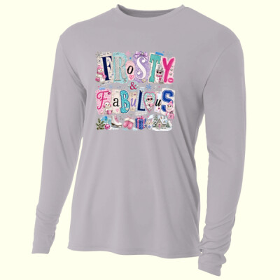 Frosty & Fabulous – Coquette Winter Shirt ❄️🩷 97-001 - Adult Cooling Performance Long Sleeve Tee Thumbnail
