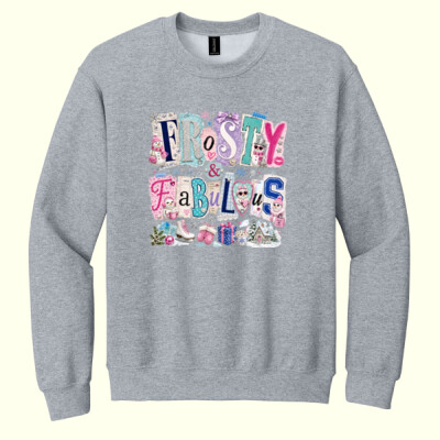 Frosty & Fabulous – Coquette Winter Shirt ❄️🩷 97-001 - Heavy Blend Crewneck Sweatshirt Thumbnail