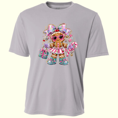 Glam Gingerbread Girl – Christmas Shirt 🎀🍒 97-001 - Adult Cooling Performance Short Sleeve Tee Thumbnail