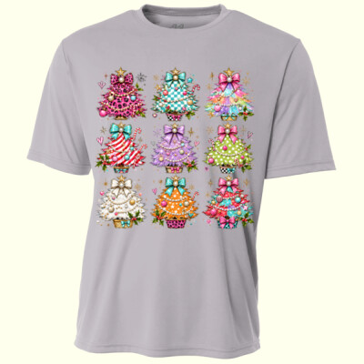 Colorful Coquette Christmas Trees – Holiday Shirt 🎄🎀 97-003 - Youth Cooling Performance Short Sleeve Tee Thumbnail