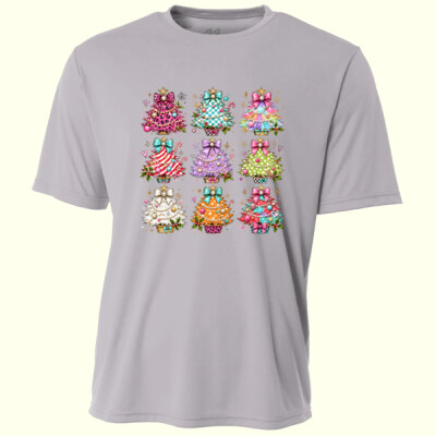 Colorful Coquette Christmas Trees – Holiday Shirt 🎄🎀 97-003 - Adult Cooling Performance Short Sleeve Tee Thumbnail