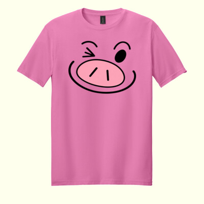 Cute Pink Pig Shirt 83-107 - Adult Softstyle ® T Shirt Thumbnail